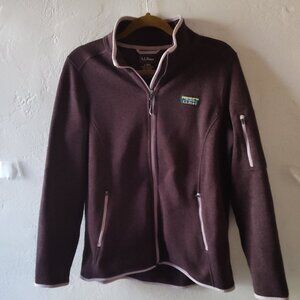 Thick fleece by L.L.Bean, purple color, side arm pocket, women's size large